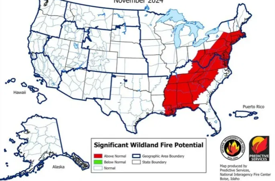 El Servicio Forestal advierte de un aumento de la actividad de incendios forestales en noviembre tras el impacto de Helene