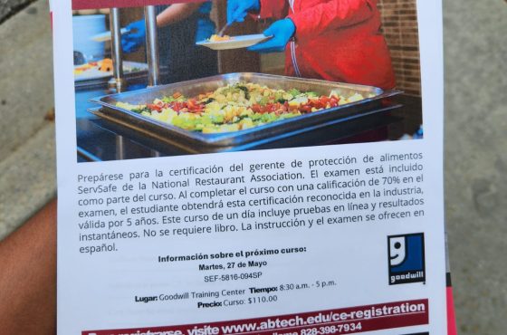 Goodwill y ABTech realizarán un curso de certificación ServSafe para ser gerente de protección de alimentos
